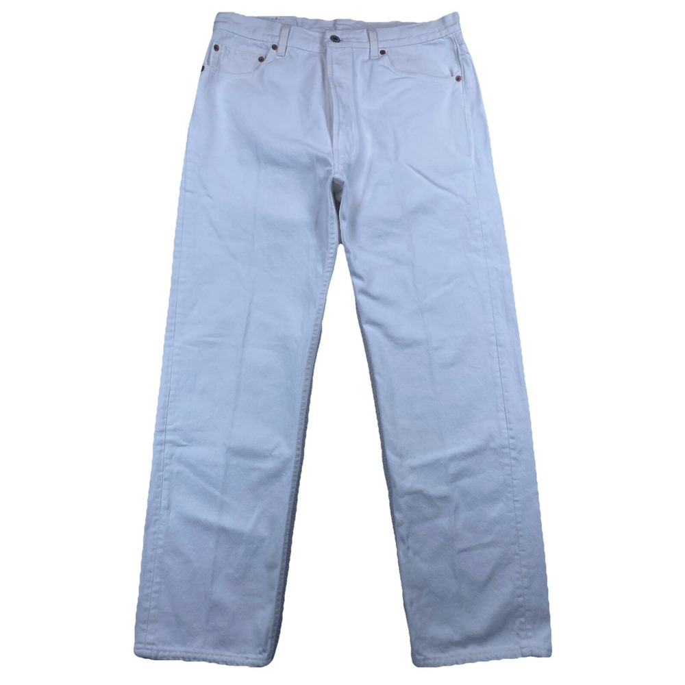 Levi's 501 White Denim Jeans USA Vintage 36x30 (Actual Size 34x30) Button Fly